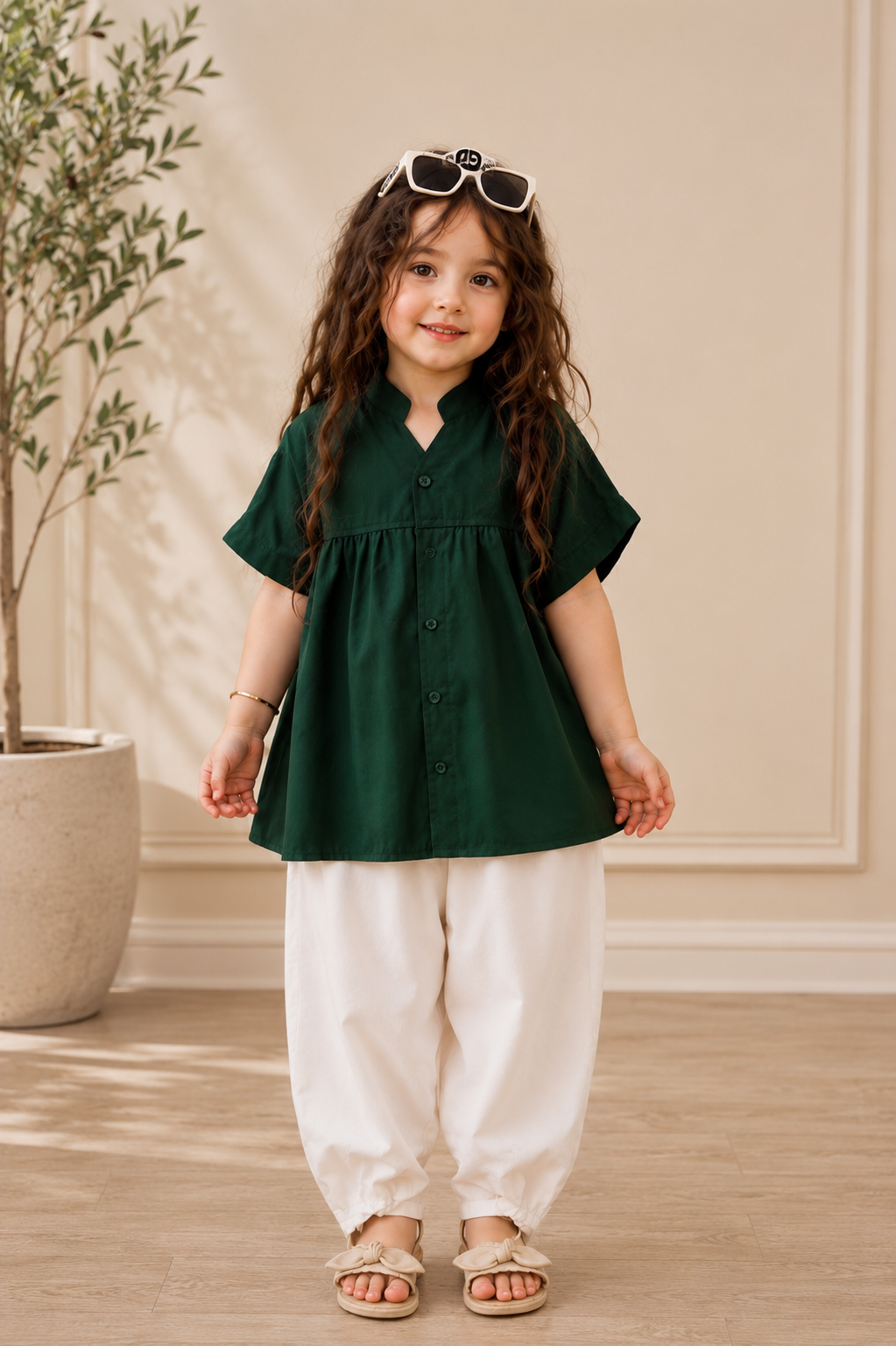 Green Kurti Set