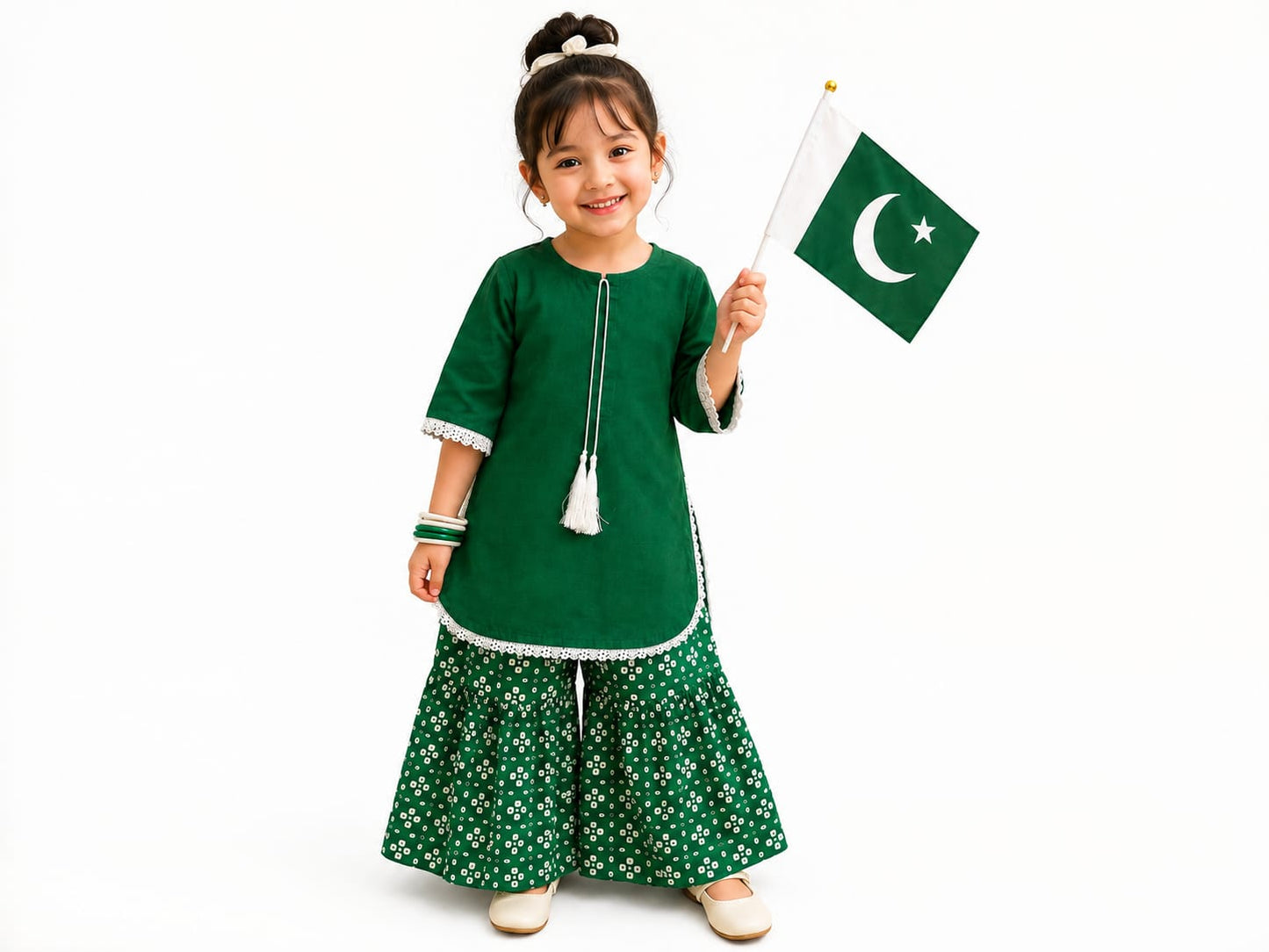 Azadi Green gharara set