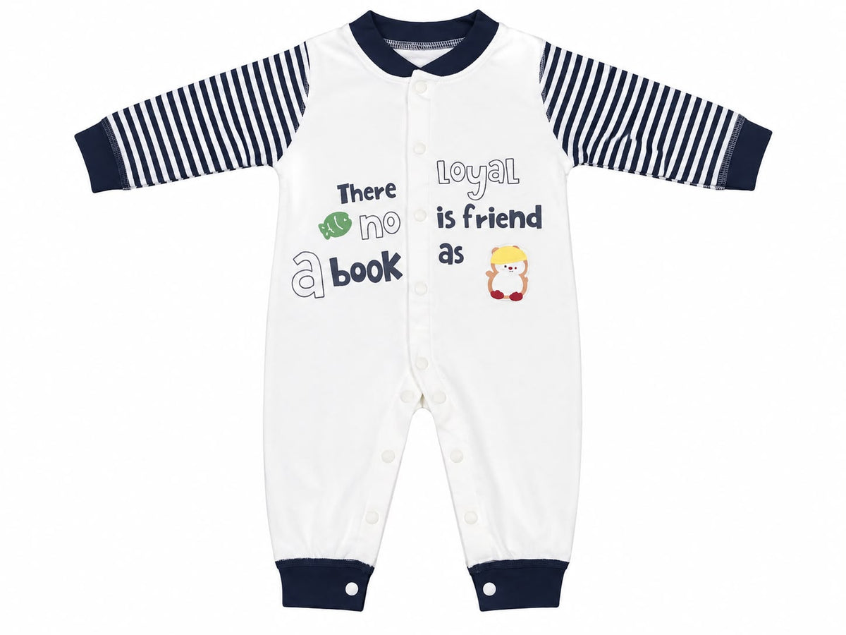 Baby Boy Striped Full-Sleeve Romper