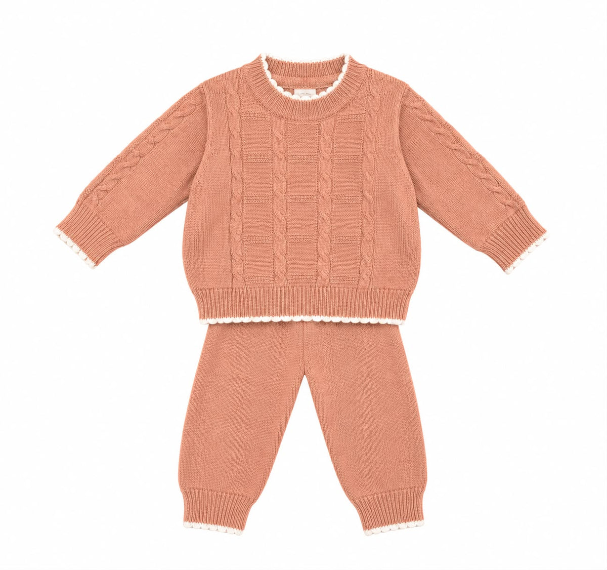 Newborn Peach Knitted Sweater Set