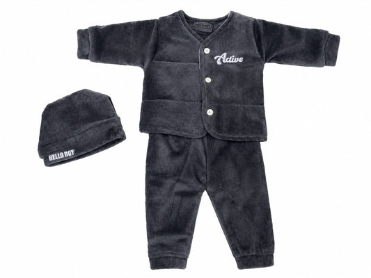 Black “Hello Boy” Winter Set