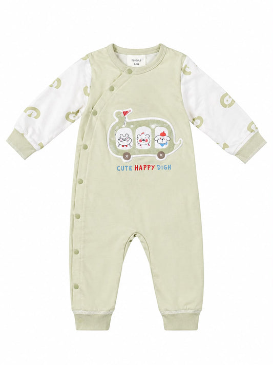 Imported Polyester Filling Green Romper