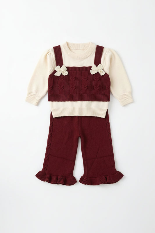 Red  Knit Set