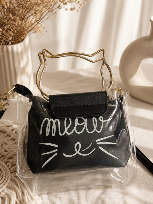 Meow clear cat crossbody bag