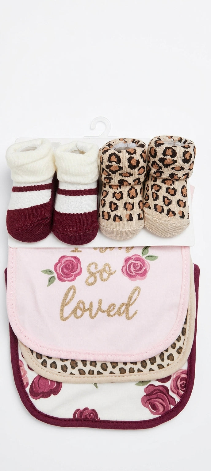 Girl Bib and Socks Set